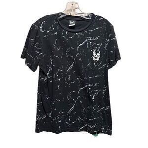 WXYZ Paint Splatter Blk/White Skull Tshirt Crew Neck Short Sleeve Size Medium